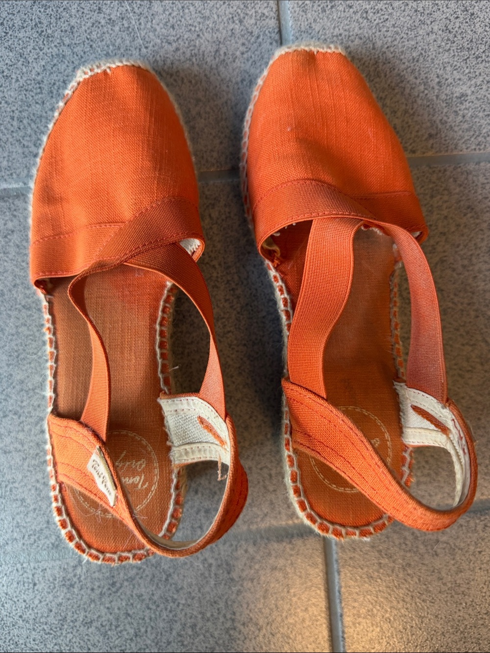 Toni Pons Orange Canvas Slingback Espadrilles Women’s Size 6.5